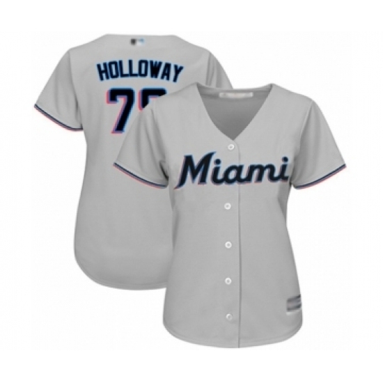 Women's Miami Marlins #78 Jordan Holloway Authentic Grey Road Cool Base Baseball Player Jersey Women's Miami Marlins #78 Jordan Holloway Authentic Grey Road Cool Base Baseball Player Jersey
