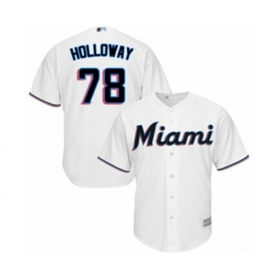 Youth Miami Marlins #78 Jordan Holloway Authentic White Home Cool Base Baseball Player Jersey Youth Miami Marlins #78 Jordan Holloway Authentic White Home Cool Base Baseball Player Jersey