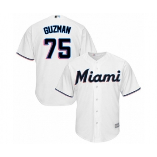 Youth Miami Marlins #75 Jorge Guzman Authentic White Home Cool Base Baseball Player Jersey Youth Miami Marlins #75 Jorge Guzman Authentic White Home Cool Base Baseball Player Jersey