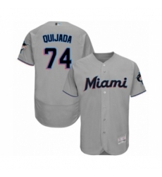 Men's Miami Marlins #74 Jose Quijada Grey Road Flex Base Authentic Collection Baseball Player Jersey Men's Miami Marlins #74 Jose Quijada Grey Road Flex Base Authentic Collection Baseball Player Jersey
