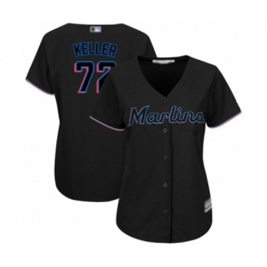 Women's Miami Marlins #72 Kyle Keller Authentic Black Alternate 2 Cool Base Baseball Player Jersey Women's Miami Marlins #72 Kyle Keller Authentic Black Alternate 2 Cool Base Baseball Player Jersey