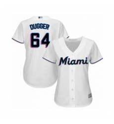 Women's Miami Marlins #64 Robert Dugger Authentic White Home Cool Base Baseball Player Jersey