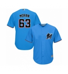 Youth Miami Marlins #63 Brian Moran Authentic Blue Alternate 1 Cool Base Baseball Player Jersey
