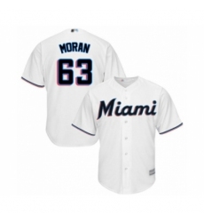 Youth Miami Marlins #63 Brian Moran Authentic White Home Cool Base Baseball Player Jersey