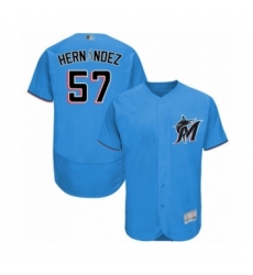 Men's Miami Marlins #57 Elieser Hernandez Blue Alternate Flex Base Authentic Collection Baseball Player Jersey