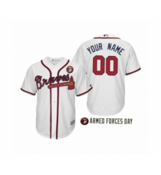 2019 Armed Forces Day Custom Atlanta Braves White Cool Base Jersey
