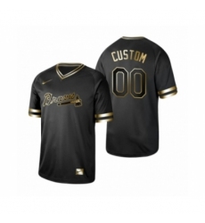 2019 Golden Edition Atlanta Braves Custom Black Jersey