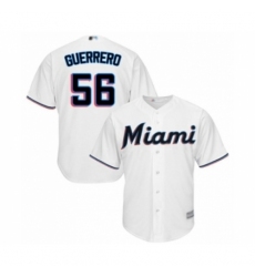 Youth Miami Marlins #56 Tayron Guerrero Authentic White Home Cool Base Baseball Player Jersey