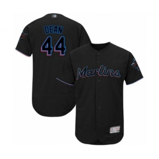 Men's Miami Marlins #44 Austin Dean Black Alternate Flex Base Authentic Collection Baseball Player Jersey Men's Miami Marlins #44 Austin Dean Black Alternate Flex Base Authentic Collection Baseball Player Jersey