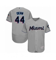 Men's Miami Marlins #44 Austin Dean Grey Road Flex Base Authentic Collection Baseball Player Jersey