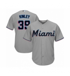 Youth Miami Marlins #39 Tyler Kinley Authentic Grey Road Cool Base Baseball Player Jersey