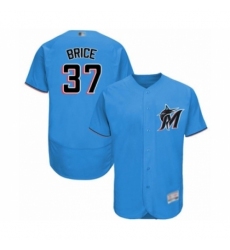 Men's Miami Marlins #37 Austin Brice Blue Alternate Flex Base Authentic Collection Baseball Player Jersey