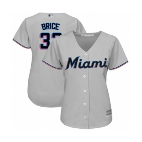 Women's Miami Marlins #37 Austin Brice Authentic Grey Road Cool Base Baseball Player Jersey Women's Miami Marlins #37 Austin Brice Authentic Grey Road Cool Base Baseball Player Jersey