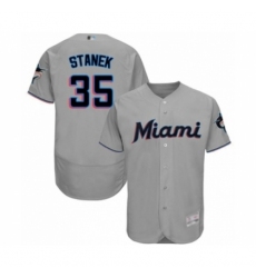 Men's Miami Marlins #35 Ryne Stanek Grey Road Flex Base Authentic Collection Baseball Player Jersey Men's Miami Marlins #35 Ryne Stanek Grey Road Flex Base Authentic Collection Baseball Player Jersey