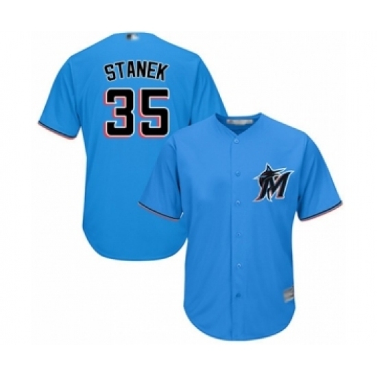 Youth Miami Marlins #35 Ryne Stanek Authentic Blue Alternate 1 Cool Base Baseball Player Jersey Youth Miami Marlins #35 Ryne Stanek Authentic Blue Alternate 1 Cool Base Baseball Player Jersey