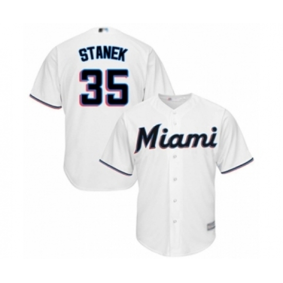 Youth Miami Marlins #35 Ryne Stanek Authentic White Home Cool Base Baseball Player Jersey Youth Miami Marlins #35 Ryne Stanek Authentic White Home Cool Base Baseball Player Jersey