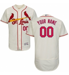Men's St. Louis Cardinals Majestic Alternate Ivory Flex Base Authentic Collection Custom Jersey