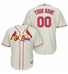 Men's St. Louis Cardinals Majestic Cream Alternate Cool Base Custom Jersey