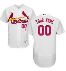 Men's St. Louis Cardinals Majestic Home White Flex Base Authentic Collection Custom Jersey