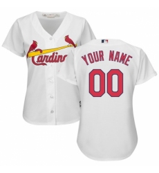 Women's St. Louis Cardinals Majestic White Home Cool Base Custom Jersey