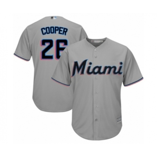 Youth Miami Marlins #26 Garrett Cooper Authentic Grey Road Cool Base Baseball Player Jersey Youth Miami Marlins #26 Garrett Cooper Authentic Grey Road Cool Base Baseball Player Jersey