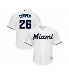 Youth Miami Marlins #26 Garrett Cooper Authentic White Home Cool Base Baseball Player Jersey Youth Miami Marlins #26 Garrett Cooper Authentic White Home Cool Base Baseball Player Jersey