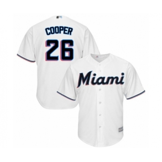Youth Miami Marlins #26 Garrett Cooper Authentic White Home Cool Base Baseball Player Jersey Youth Miami Marlins #26 Garrett Cooper Authentic White Home Cool Base Baseball Player Jersey