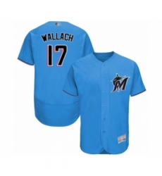 Men's Miami Marlins #17 Chad Wallach Blue Alternate Flex Base Authentic Collection Baseball Player Jersey Men's Miami Marlins #17 Chad Wallach Blue Alternate Flex Base Authentic Collection Baseball Player Jersey