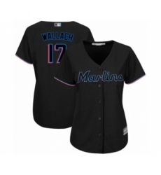 Women's Miami Marlins #17 Chad Wallach Authentic Black Alternate 2 Cool Base Baseball Player Jersey Women's Miami Marlins #17 Chad Wallach Authentic Black Alternate 2 Cool Base Baseball Player Jersey