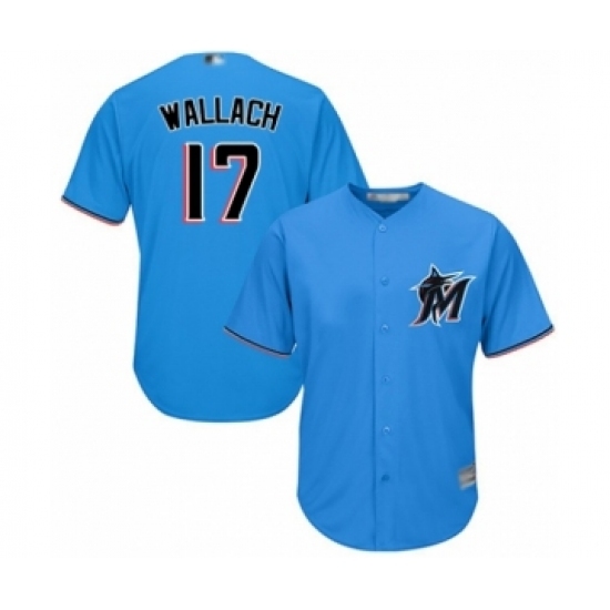 Youth Miami Marlins #17 Chad Wallach Authentic Blue Alternate 1 Cool Base Baseball Player Jersey Youth Miami Marlins #17 Chad Wallach Authentic Blue Alternate 1 Cool Base Baseball Player Jersey