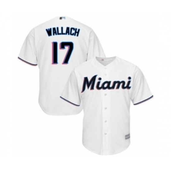 Youth Miami Marlins #17 Chad Wallach Authentic White Home Cool Base Baseball Player Jersey Youth Miami Marlins #17 Chad Wallach Authentic White Home Cool Base Baseball Player Jersey
