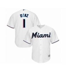 Youth Miami Marlins #1 Isan Diaz Authentic White Home Cool Base Baseball Player Jersey Youth Miami Marlins #1 Isan Diaz Authentic White Home Cool Base Baseball Player Jersey