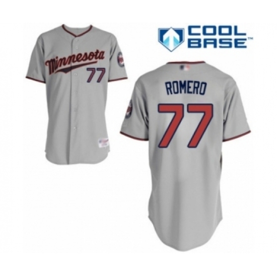 Men's Minnesota Twins #77 Fernando Romero Authentic Grey Road Cool Base Baseball Player Jersey Men's Minnesota Twins #77 Fernando Romero Authentic Grey Road Cool Base Baseball Player Jersey