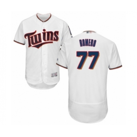 Men's Minnesota Twins #77 Fernando Romero White Home Flex Base Authentic Collection Baseball Player Jersey Men's Minnesota Twins #77 Fernando Romero White Home Flex Base Authentic Collection Baseball Player Jersey