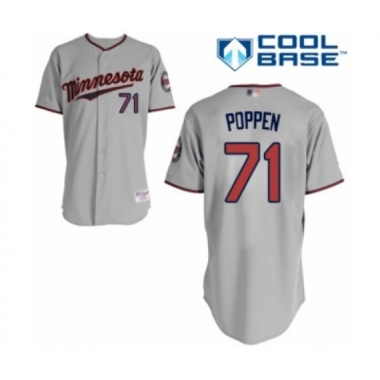 Men's Minnesota Twins #71 Sean Poppen Authentic Grey Road Cool Base Baseball Player Jersey Men's Minnesota Twins #71 Sean Poppen Authentic Grey Road Cool Base Baseball Player Jersey