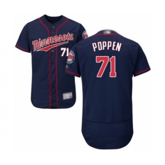 Men's Minnesota Twins #71 Sean Poppen Authentic Navy Blue Alternate Flex Base Authentic Collection Baseball Player Jersey Men's Minnesota Twins #71 Sean Poppen Authentic Navy Blue Alternate Flex Base Authentic Collection Baseball Player Jersey