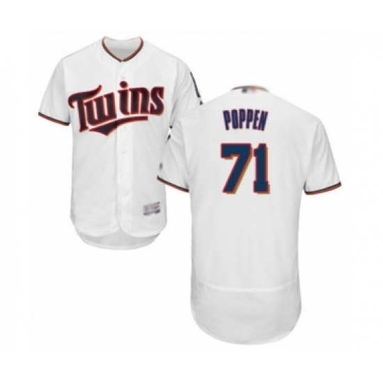 Men's Minnesota Twins #71 Sean Poppen White Home Flex Base Authentic Collection Baseball Player Jersey Men's Minnesota Twins #71 Sean Poppen White Home Flex Base Authentic Collection Baseball Player Jersey