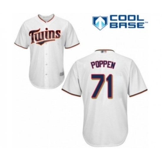 Youth Minnesota Twins #71 Sean Poppen Authentic White Home Cool Base Baseball Player Jersey Youth Minnesota Twins #71 Sean Poppen Authentic White Home Cool Base Baseball Player Jersey