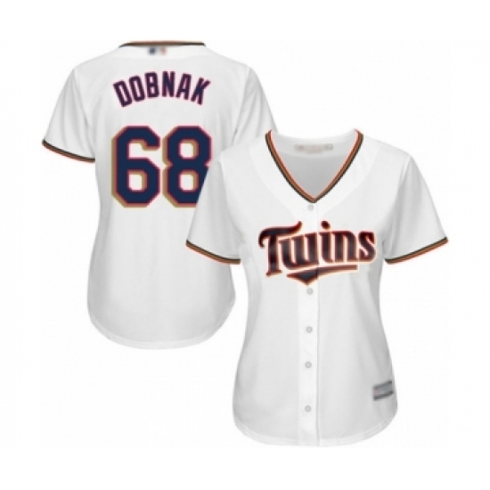 Women's Minnesota Twins #68 Randy Dobnak Authentic White Home Cool Base Baseball Player Jersey Women's Minnesota Twins #68 Randy Dobnak Authentic White Home Cool Base Baseball Player Jersey