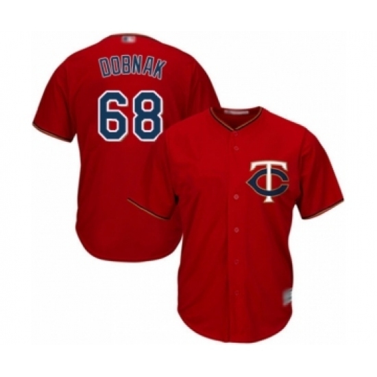 Youth Minnesota Twins #68 Randy Dobnak Authentic Scarlet Alternate Cool Base Baseball Player Jersey Youth Minnesota Twins #68 Randy Dobnak Authentic Scarlet Alternate Cool Base Baseball Player Jersey