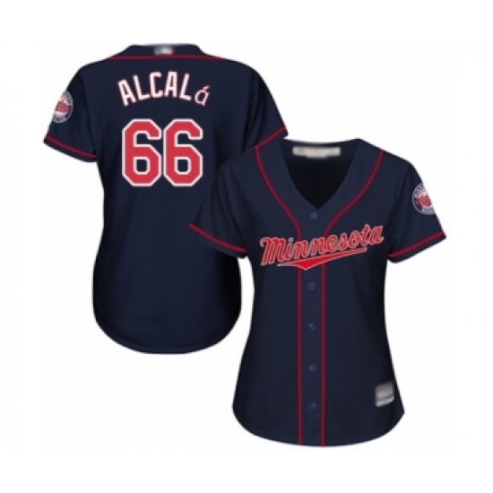Women's Minnesota Twins #66 Jorge Alcala Authentic Navy Blue Alternate Road Cool Base Baseball Player Jersey Women's Minnesota Twins #66 Jorge Alcala Authentic Navy Blue Alternate Road Cool Base Baseball Player Jersey