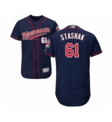 Men's Minnesota Twins #61 Cody Stashak Authentic Navy Blue Alternate Flex Base Authentic Collection Baseball Player Jersey