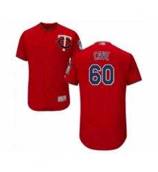 Men's Minnesota Twins #60 Jake Cave Authentic Scarlet Alternate Flex Base Authentic Collection Baseball Player Jersey
