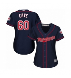 Women's Minnesota Twins #60 Jake Cave Authentic Navy Blue Alternate Road Cool Base Baseball Player Jersey Women's Minnesota Twins #60 Jake Cave Authentic Navy Blue Alternate Road Cool Base Baseball Player Jersey