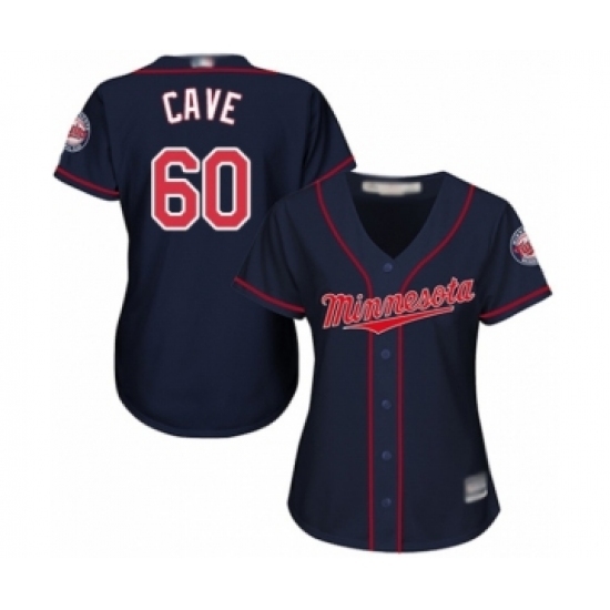 Women's Minnesota Twins #60 Jake Cave Authentic Navy Blue Alternate Road Cool Base Baseball Player Jersey Women's Minnesota Twins #60 Jake Cave Authentic Navy Blue Alternate Road Cool Base Baseball Player Jersey