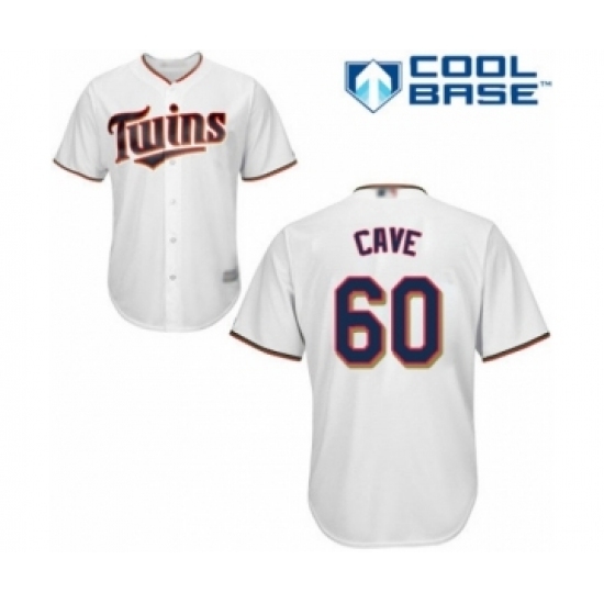Youth Minnesota Twins #60 Jake Cave Authentic White Home Cool Base Baseball Player Jersey Youth Minnesota Twins #60 Jake Cave Authentic White Home Cool Base Baseball Player Jersey