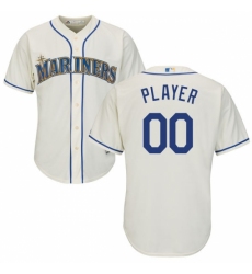 Men's Seattle Mariners Majestic Cream Cool Base Custom Jersey