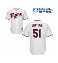 Youth Minnesota Twins #51 Brusdar Graterol Authentic White Home Cool Base Baseball Player Jersey