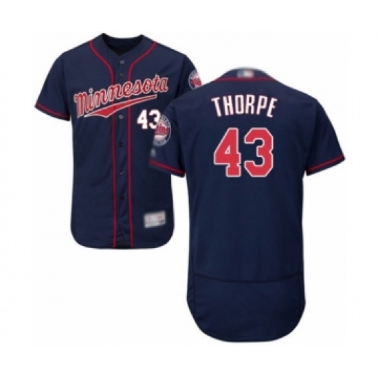 Men's Minnesota Twins #43 Lewis Thorpe Authentic Navy Blue Alternate Flex Base Authentic Collection Baseball Player Jersey Men's Minnesota Twins #43 Lewis Thorpe Authentic Navy Blue Alternate Flex Base Authentic Collection Baseball Player Jersey