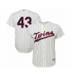 Men's Minnesota Twins #43 Lewis Thorpe Replica Cream Alternate Cool Base Baseball Player Jersey Men's Minnesota Twins #43 Lewis Thorpe Replica Cream Alternate Cool Base Baseball Player Jersey